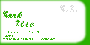 mark klie business card